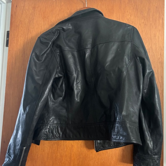 Leather moto-style black jacket - Picture 5 of 5